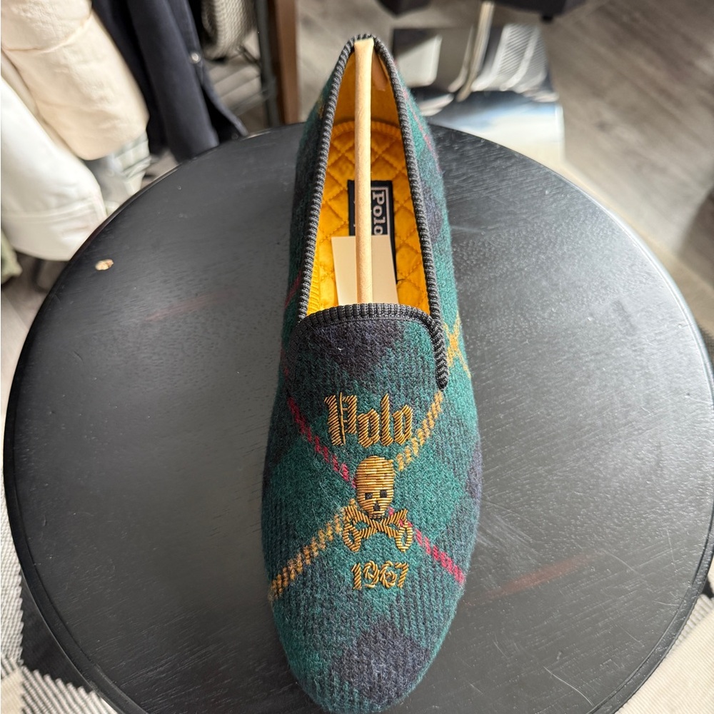 Black Label Polo by Ralph Lauren Green Plaid Loafers